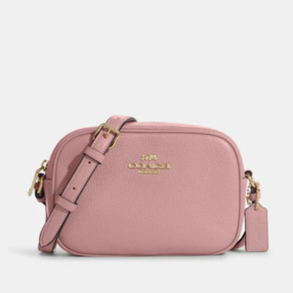 Coach Pebbled Leather Jamie Mini Camera Bag True Pink / Gold Hardware Nwt - Picture 3 of 11